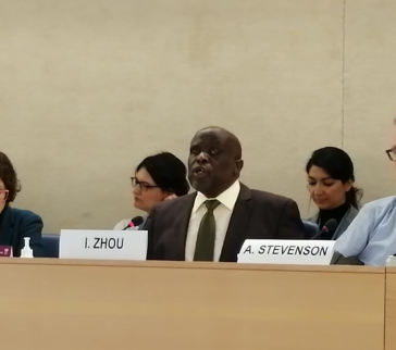 Mr Zhou giving the statement in the representation of IDA at the HRC43 
