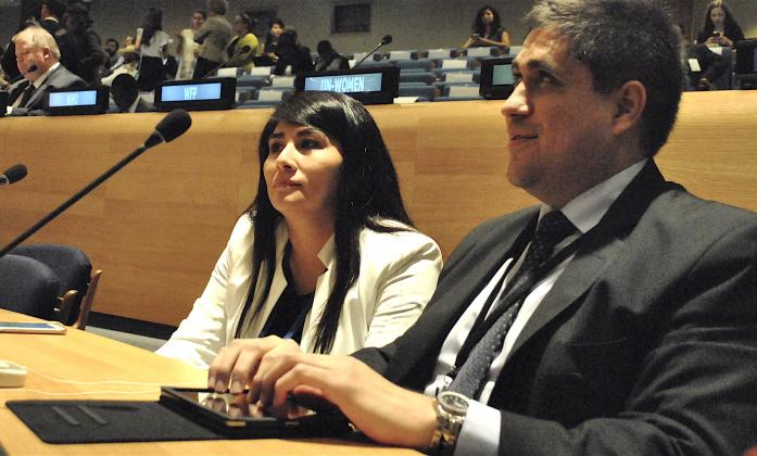 Jose Viera speaking during the HLPF opening session