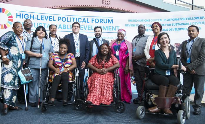 The Stakeholder Group of Persons with Disabilities at the first day of the HLPF at the UN in New York