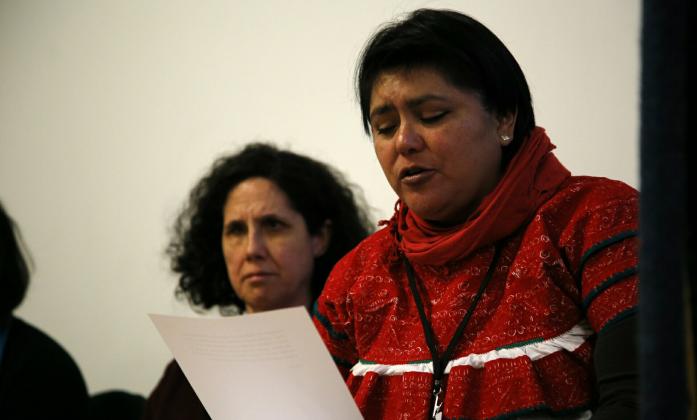 Olga Montufar (of the Indigenous Persons with Disabilities Global Network) at the CSW61 parallel session on empowerment of indigenous women with disabilities.