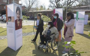 Group of women in Nepal at the Photovoice study and exhibit launch