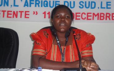 Photo of Ester Kyozira at a public presentation