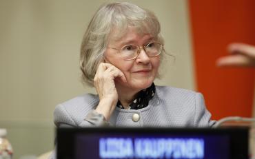 Liisa Kauppinen at the UN Human Rights Prize Ceremony Dec 2013