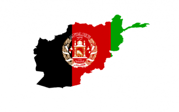 Map of Afghanistan with colors of the country's flag