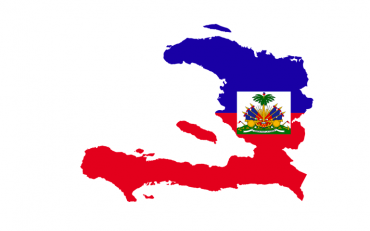 Map of Haiti with flag colours