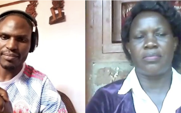 Moses Serwada and Dorothy Nakato presenting during the webinar