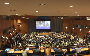 Above: The Trusteeship Council Chamber during the adoption of the Ministerial Declaration