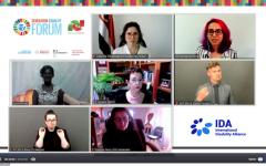 Screenshot of the Zoom meeting with all speakers. 
