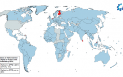 A map shows the states that have ratified the Convention on the Rights of Persons with Disabilities up to and including July 2016, highlighting the six ratifications during 2016.